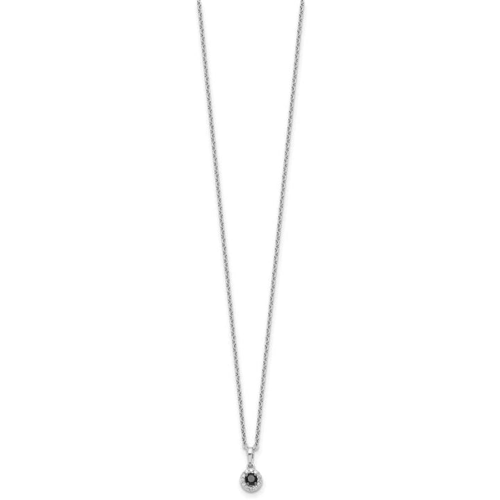 Sterling Silver White Diamond Circle 18 inch Necklace