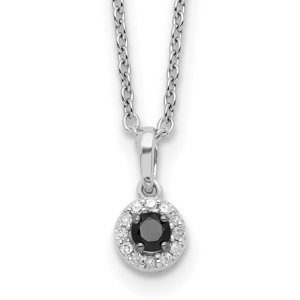 Sterling Silver White Diamond Circle 18 inch Necklace