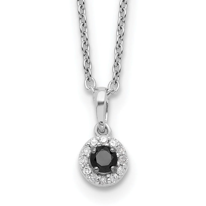 Sterling Silver White Diamond Circle 18 inch Necklace