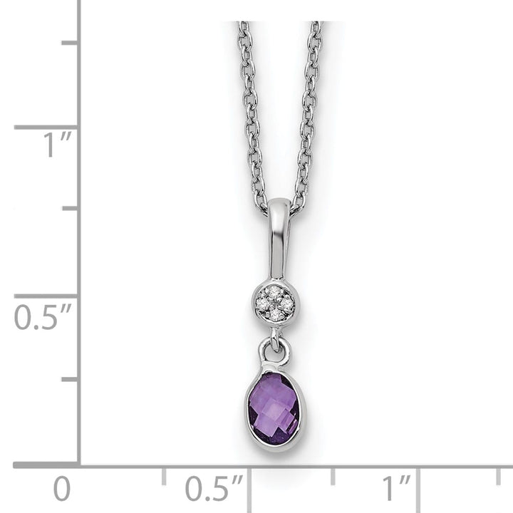 Sterling Silver White Ice Amethyst and Diamond 20 inch Necklace