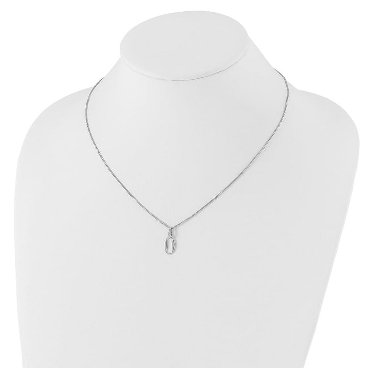Sterling Silver White Ice Diamond 20x7 mm 20 inch Necklace