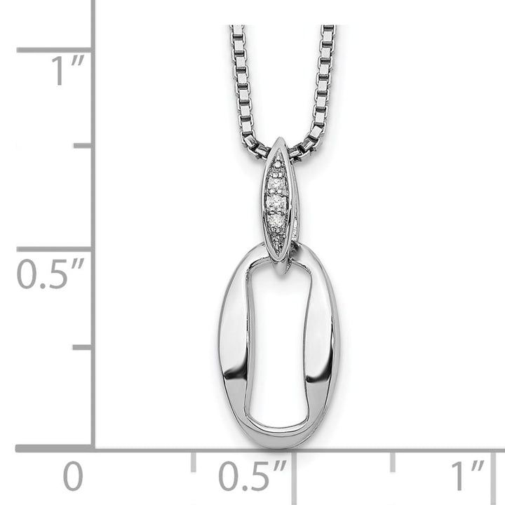 Sterling Silver White Ice Diamond 20x7 mm 20 inch Necklace