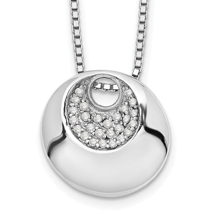 Sterling Silver White Ice Diamond 26 Stone Box Chain 20 inch Necklace