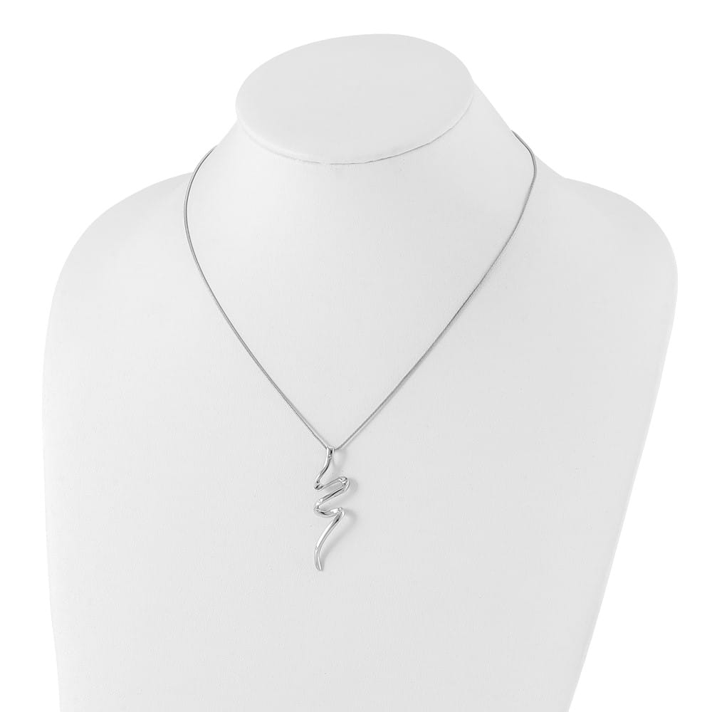 Sterling Silver White Ice Diamond 3 Stone Snake Chain 20 inch Necklace