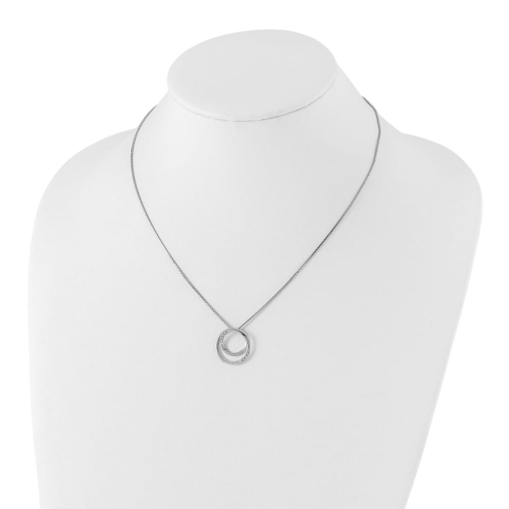 Sterling Silver White Ice Diamond 4 Stone Box Chain 20 inch Necklace