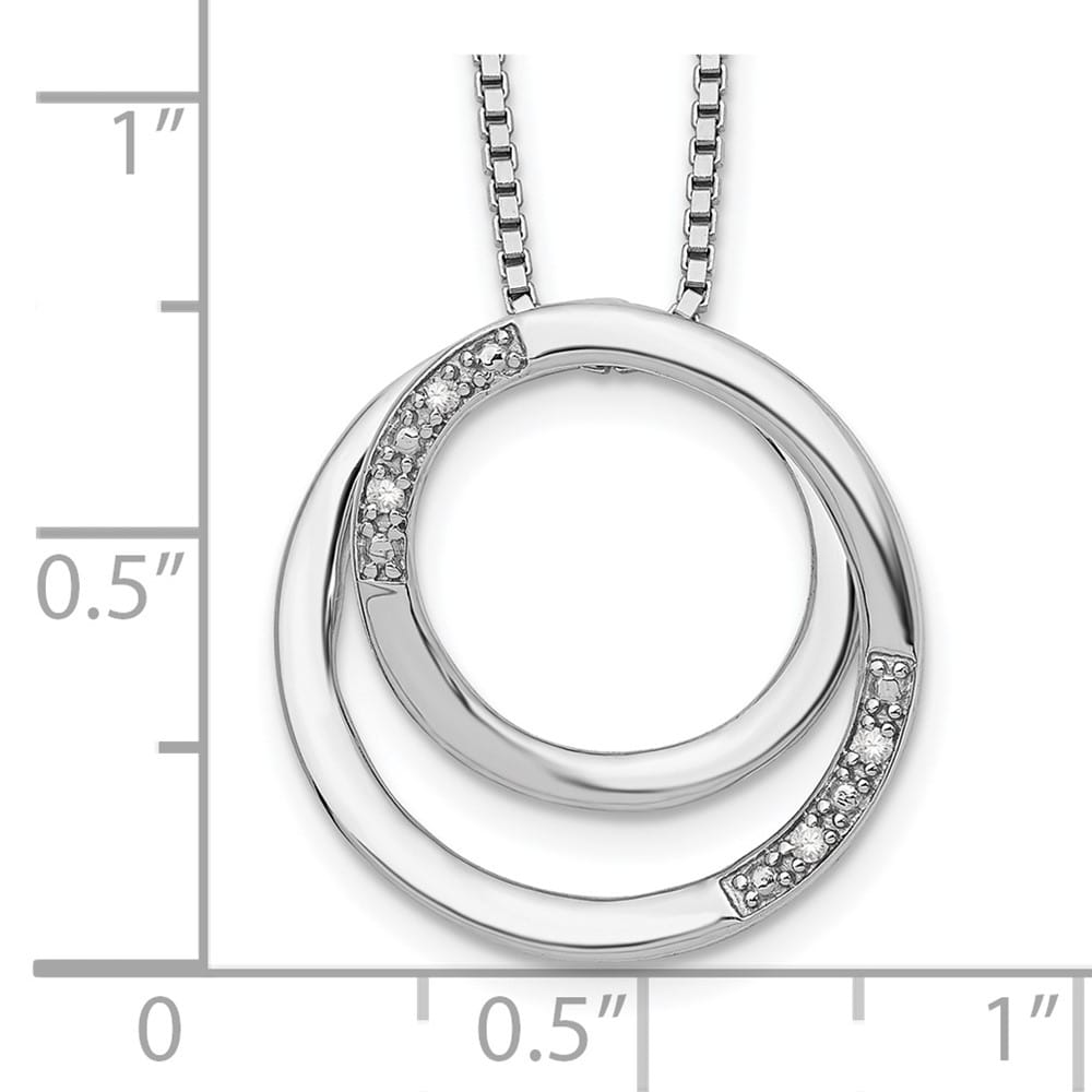 Sterling Silver White Ice Diamond 4 Stone Box Chain 20 inch Necklace
