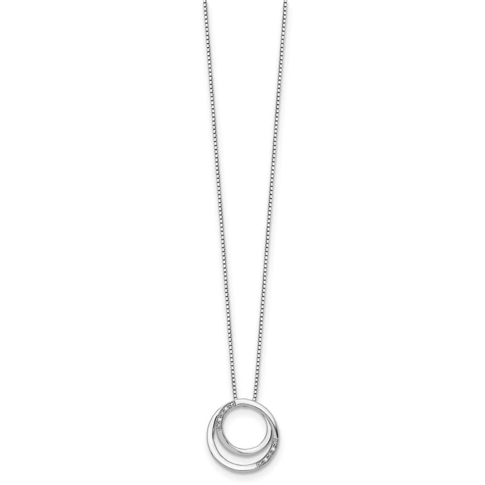 Sterling Silver White Ice Diamond 4 Stone Box Chain 20 inch Necklace