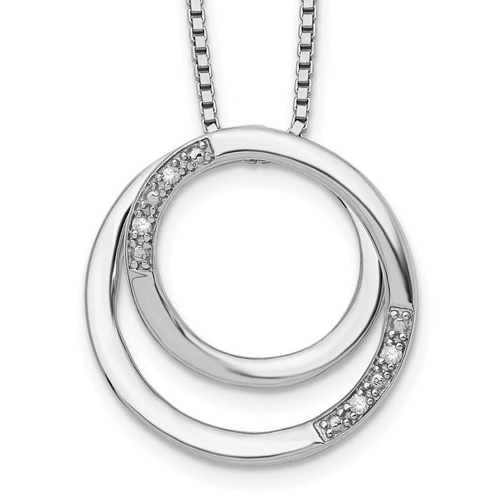 Sterling Silver White Ice Diamond 4 Stone Box Chain 20 inch Necklace