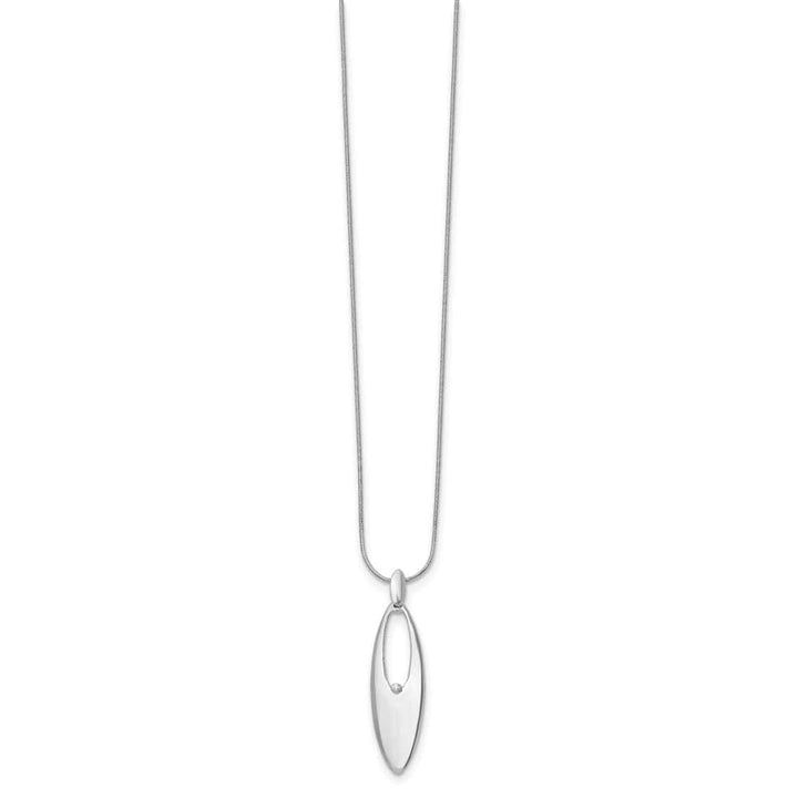 Sterling Silver White Ice Diamond 47x14 mm 20 inch Necklace