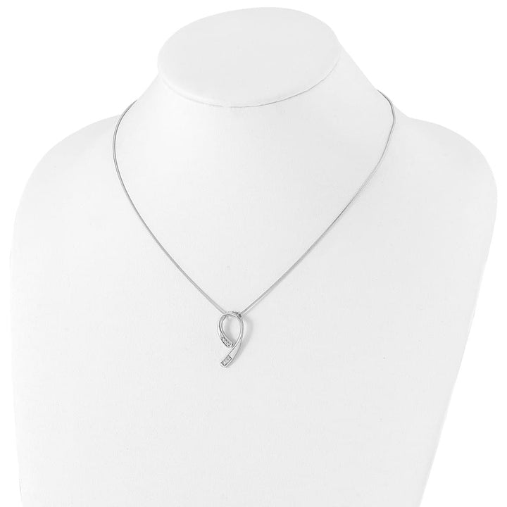 Sterling Silver White Ice Diamond 6 Stone Snake Chain 20 inch Necklace