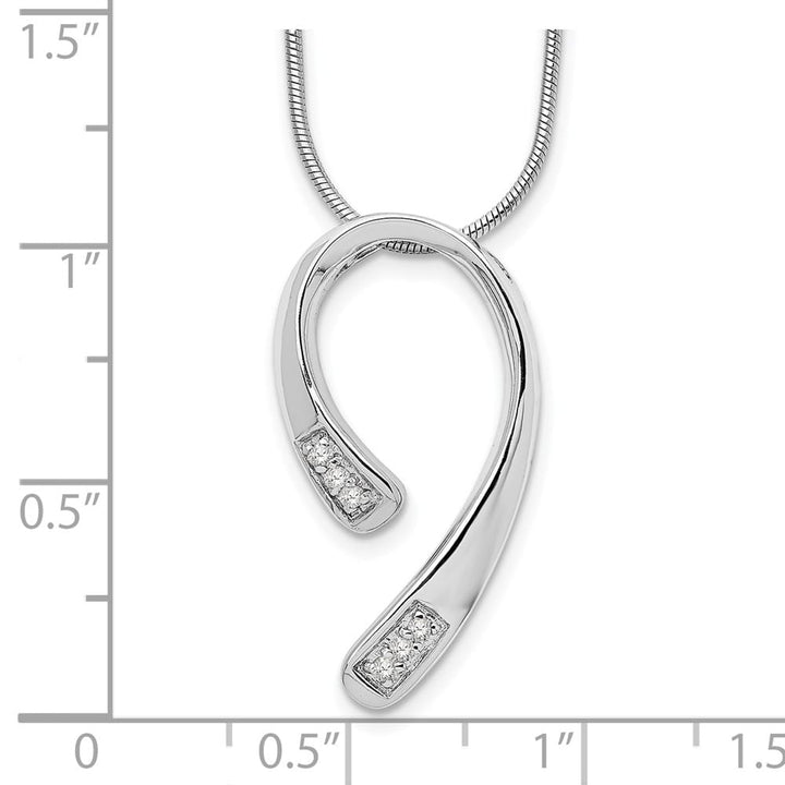 Sterling Silver White Ice Diamond 6 Stone Snake Chain 20 inch Necklace