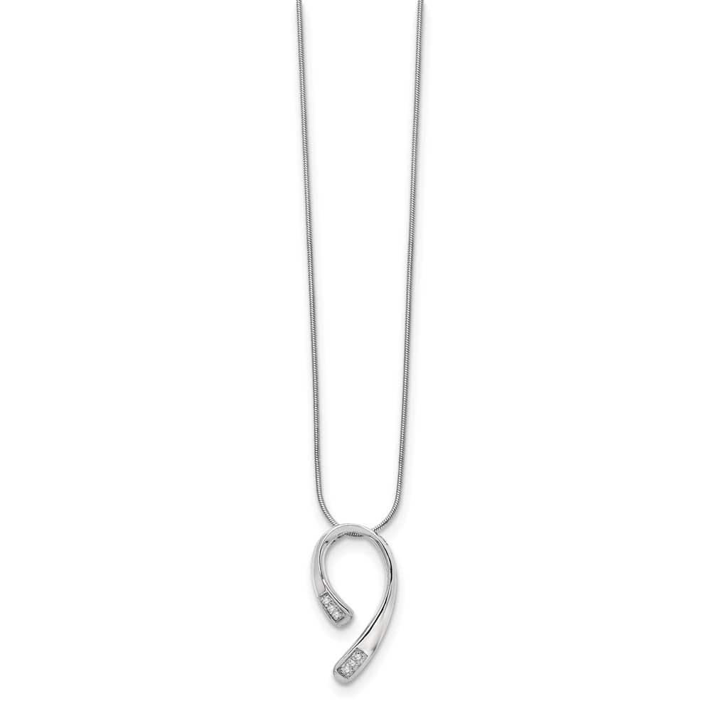 Sterling Silver White Ice Diamond 6 Stone Snake Chain 20 inch Necklace