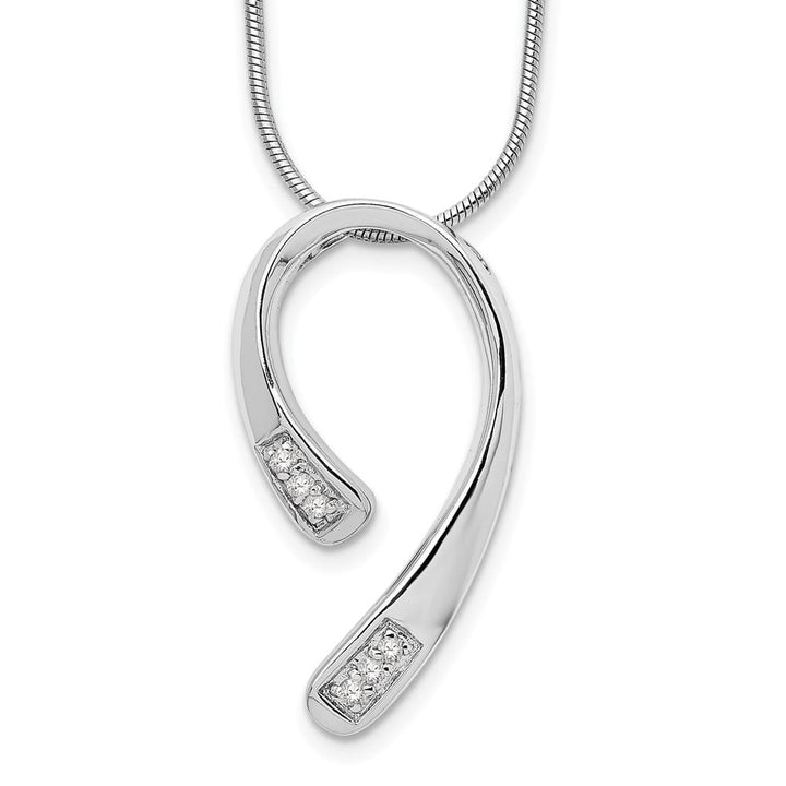 Sterling Silver White Ice Diamond 6 Stone Snake Chain 20 inch Necklace