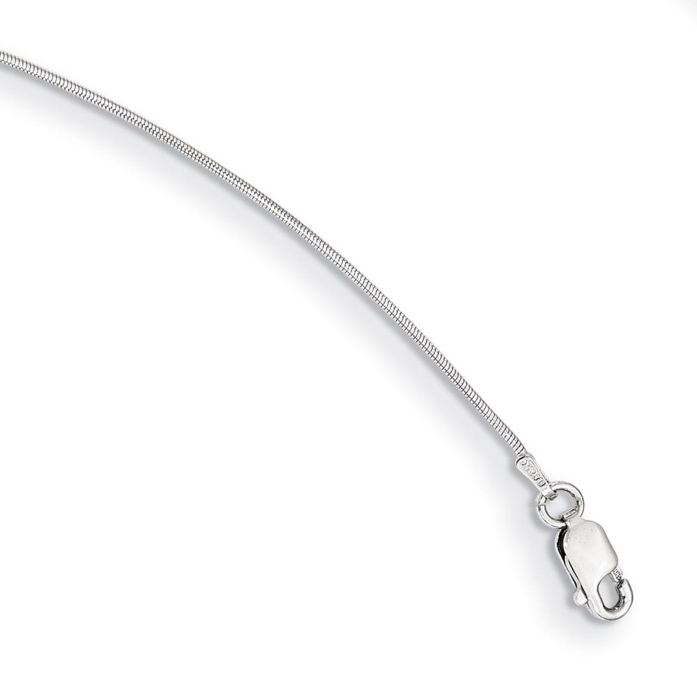 Sterling Silver White Ice Diamond Anchor 20 inch Necklace