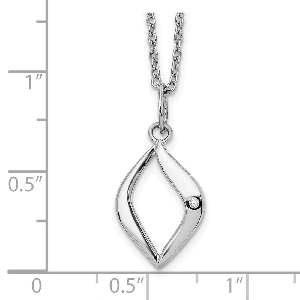 Sterling Silver White Ice Diamond Cable Chain 20 inch Necklace