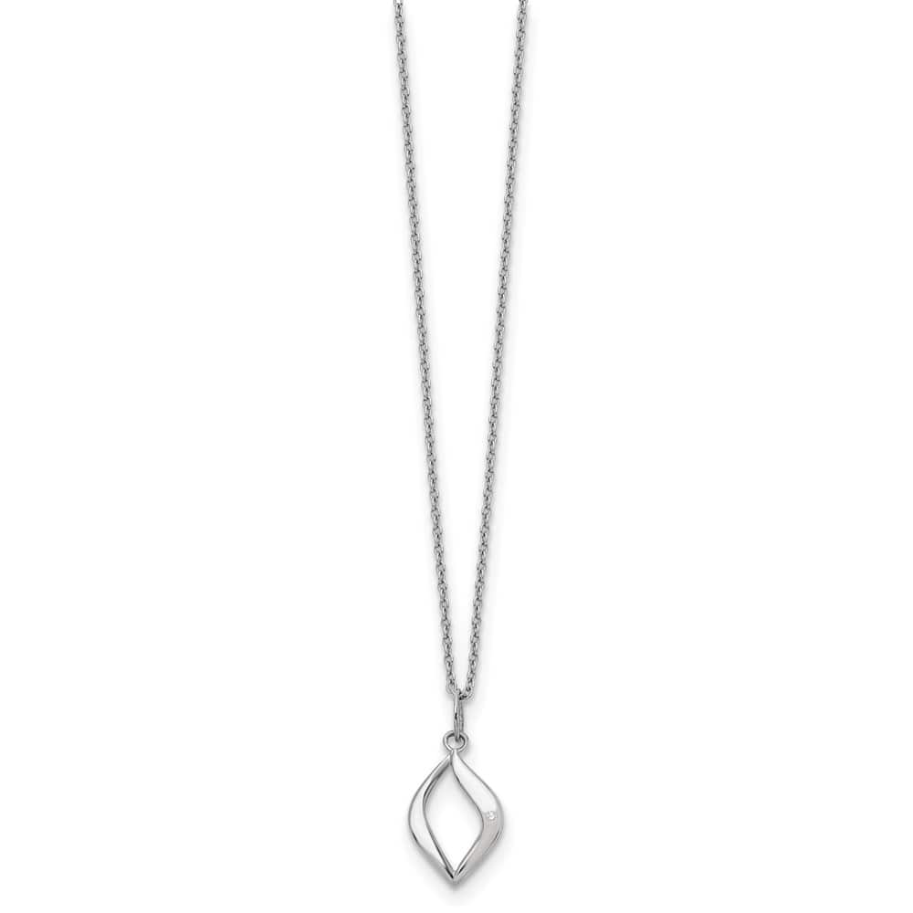 Sterling Silver White Ice Diamond Cable Chain 20 inch Necklace