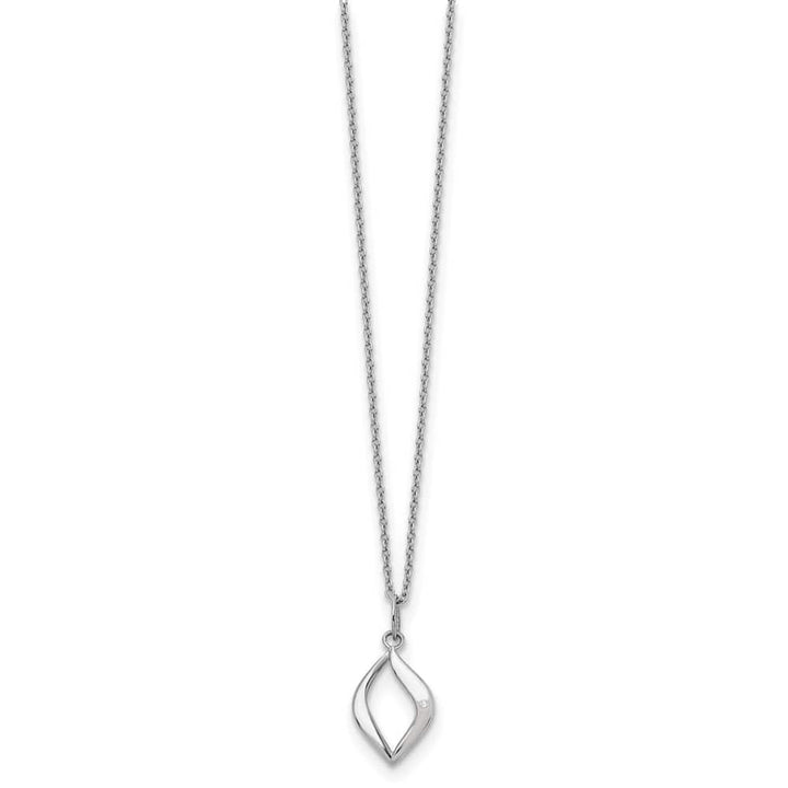 Sterling Silver White Ice Diamond Cable Chain 20 inch Necklace