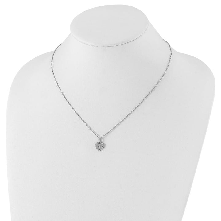 Sterling Silver White Ice Diamond Heart 20 inch Necklace