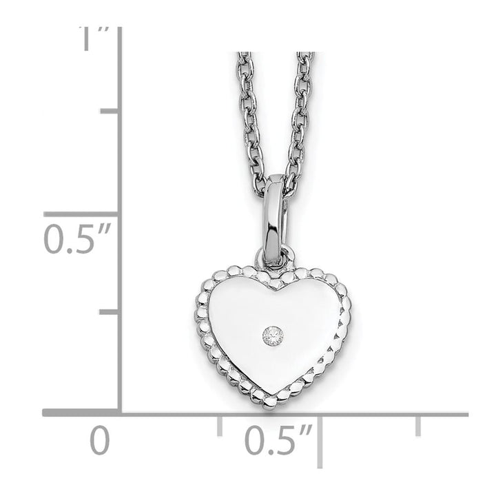 Sterling Silver White Ice Diamond Heart 20 inch Necklace