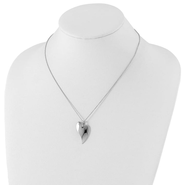 Sterling Silver White Ice Diamond Heart 20 inch Necklace