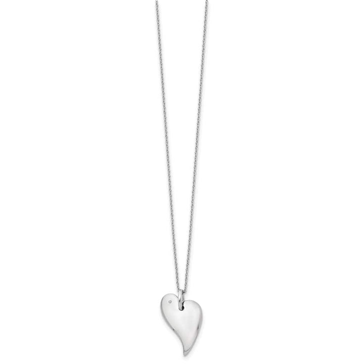 Sterling Silver White Ice Diamond Heart 20 inch Necklace