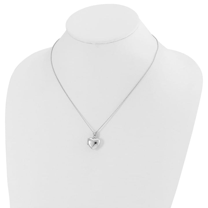 Sterling Silver White Ice Diamond Heart Locket 20 inch Necklace