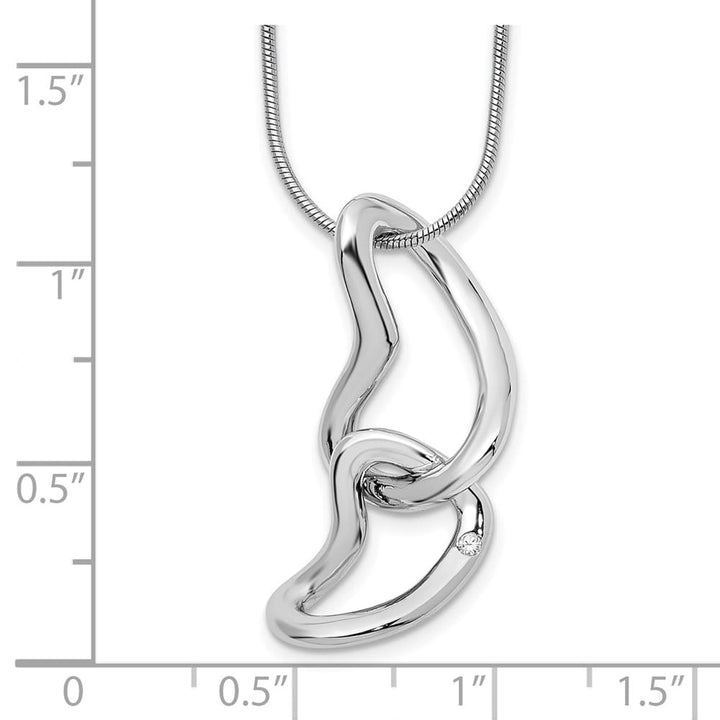 Sterling Silver White Ice Diamond Hearts 20 inch Necklace