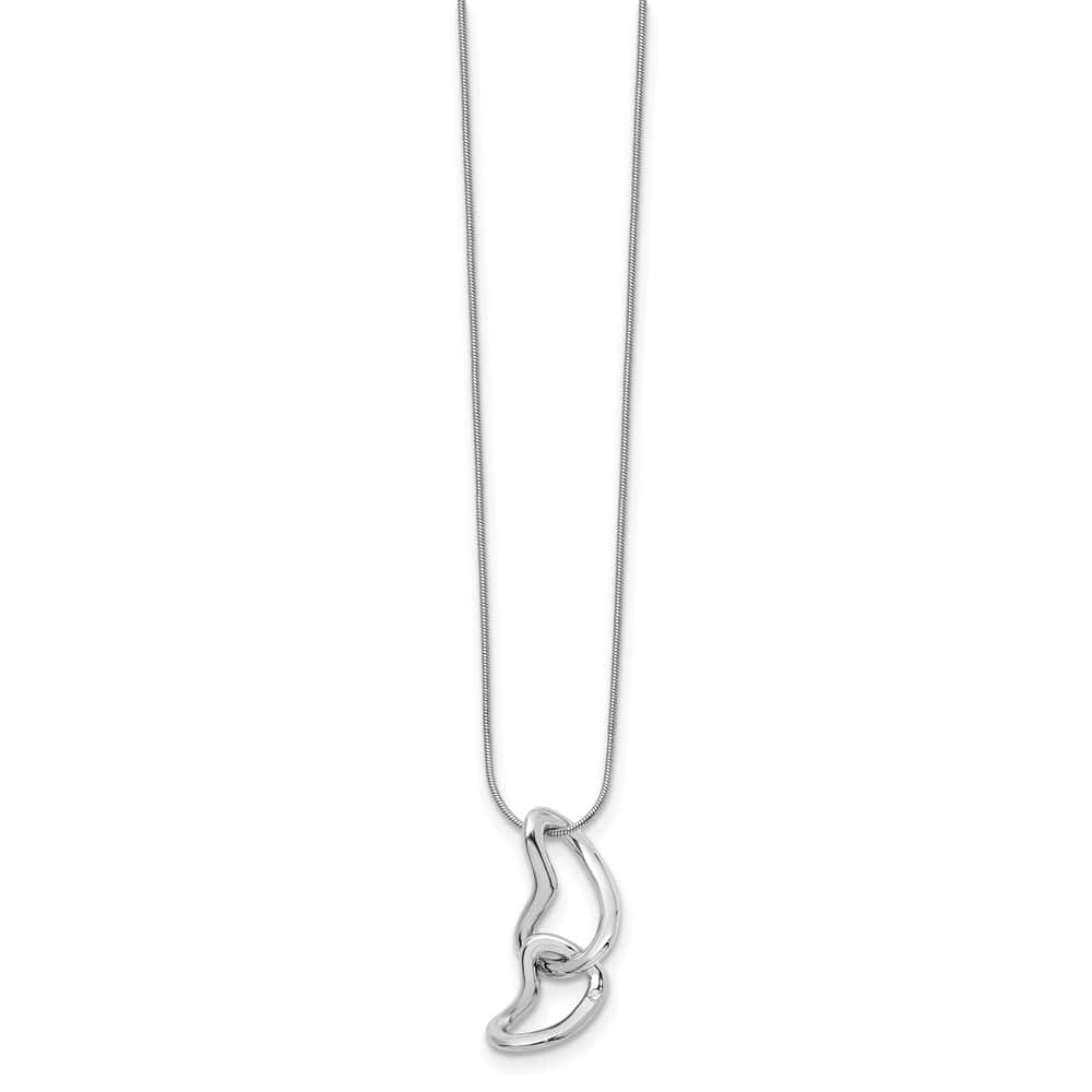 Sterling Silver White Ice Diamond Hearts 20 inch Necklace