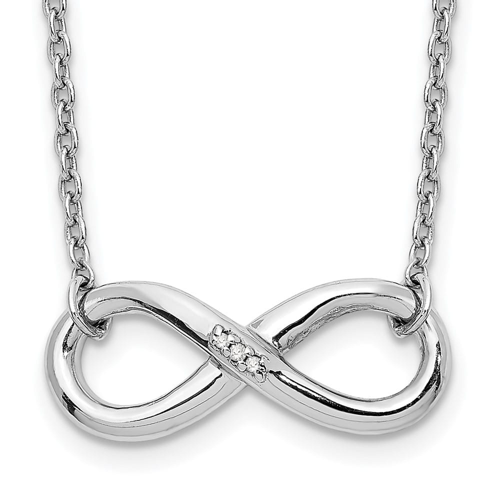 Sterling Silver White Ice Diamond Infinity 18 inch Necklace