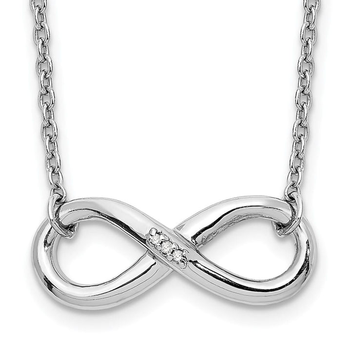 Sterling Silver White Ice Diamond Infinity 18 inch Necklace