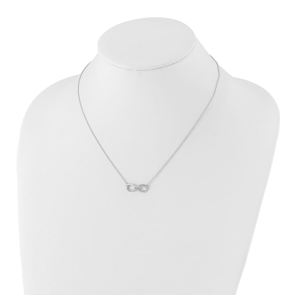 Sterling Silver White Ice Diamond Infinity 18 inch Necklace