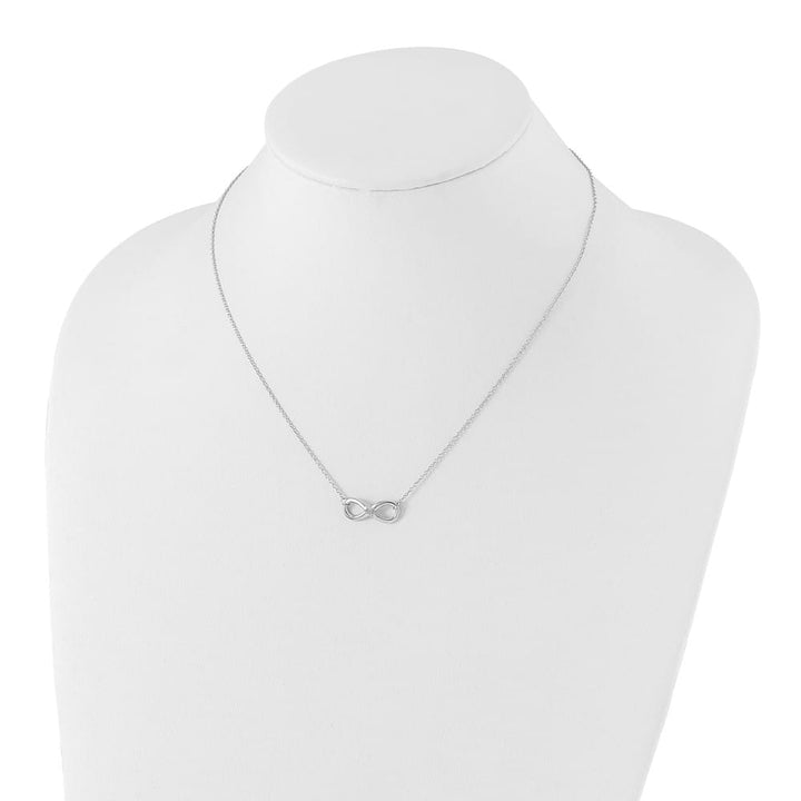 Sterling Silver White Ice Diamond Infinity 18 inch Necklace