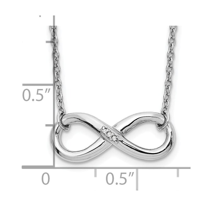Sterling Silver White Ice Diamond Infinity 18 inch Necklace