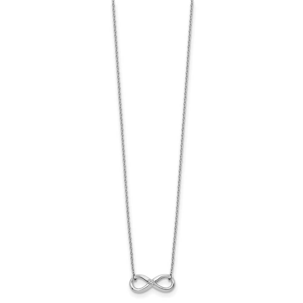 Sterling Silver White Ice Diamond Infinity 18 inch Necklace