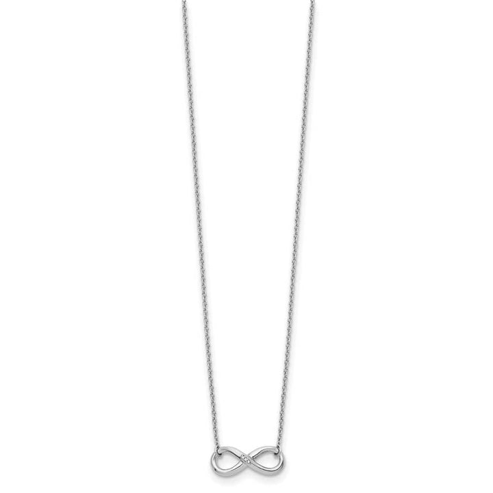 Sterling Silver White Ice Diamond Infinity 18 inch Necklace