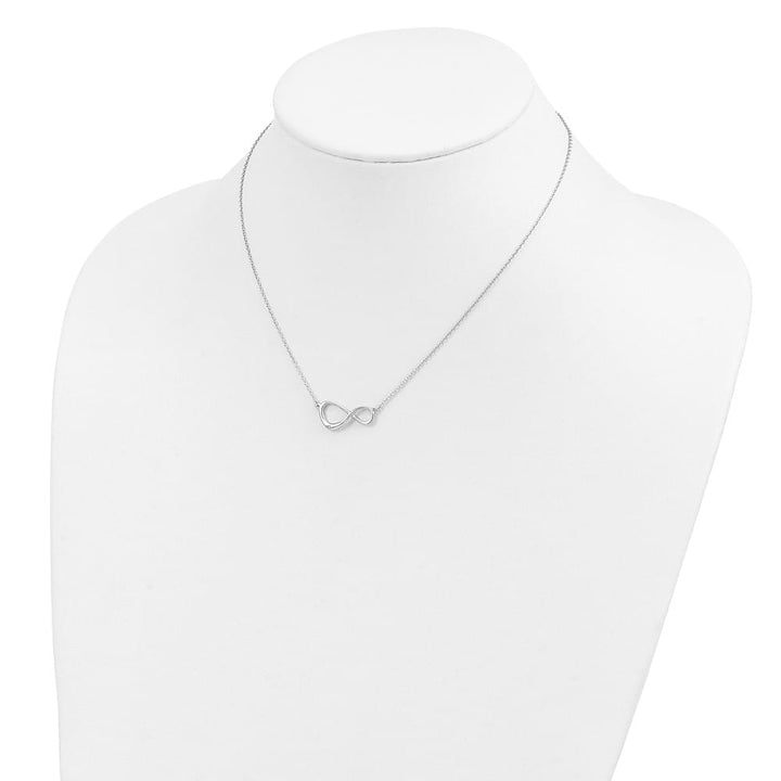 Sterling Silver White Ice Diamond Infinity Symbol 16 inch Necklace