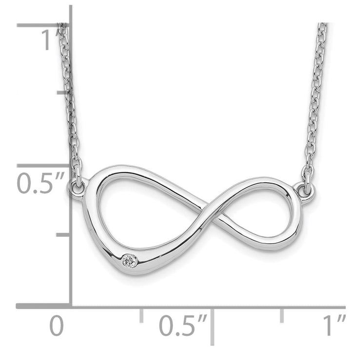 Sterling Silver White Ice Diamond Infinity Symbol 16 inch Necklace