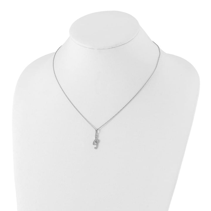 Sterling Silver White Ice Diamond Musical 20 inch Necklace