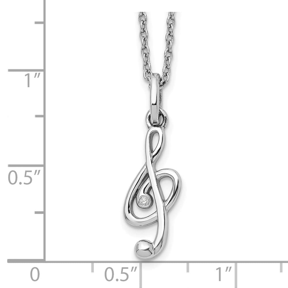 Sterling Silver White Ice Diamond Musical 20 inch Necklace