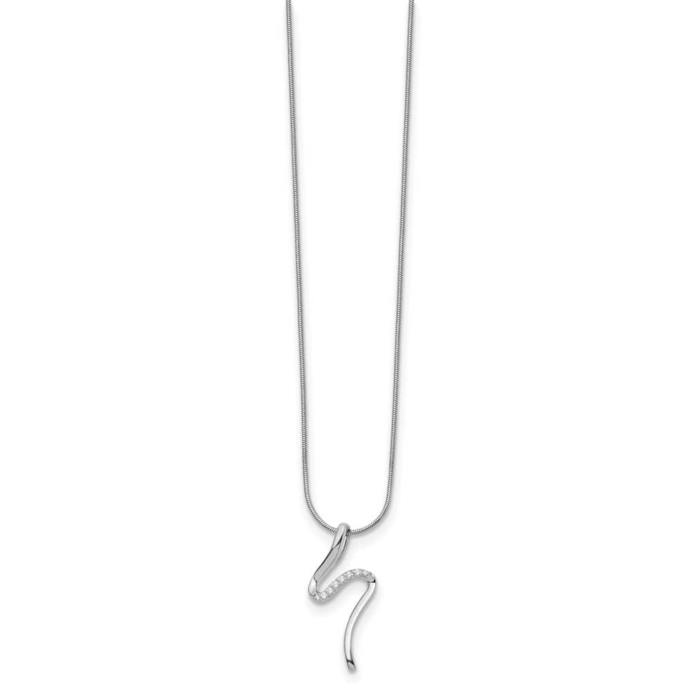 Sterling Silver White Ice Diamond S Shaped 20 inch Necklace