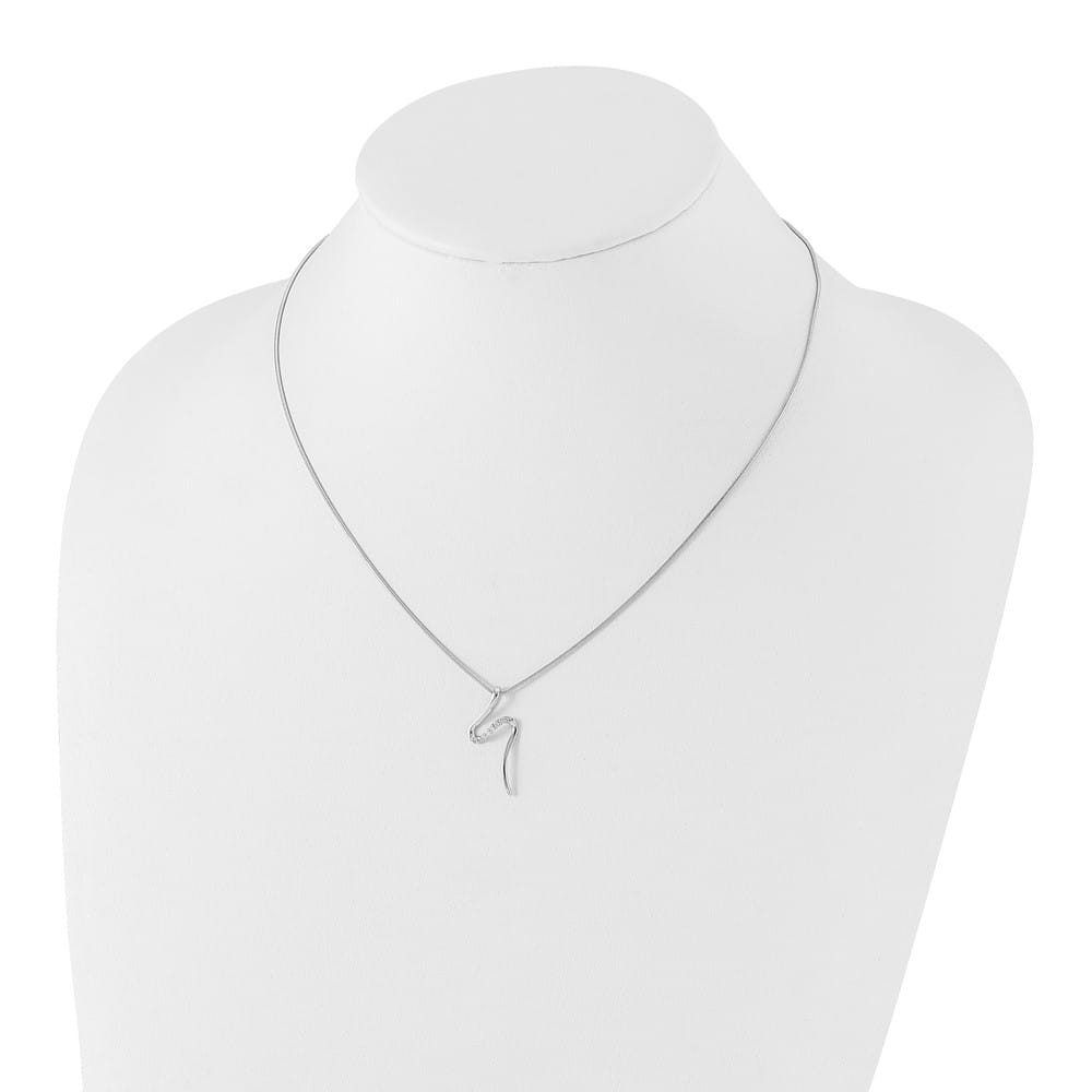 Sterling Silver White Ice Diamond S Shaped 20 inch Necklace