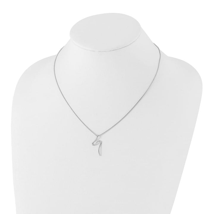 Sterling Silver White Ice Diamond S Shaped 20 inch Necklace