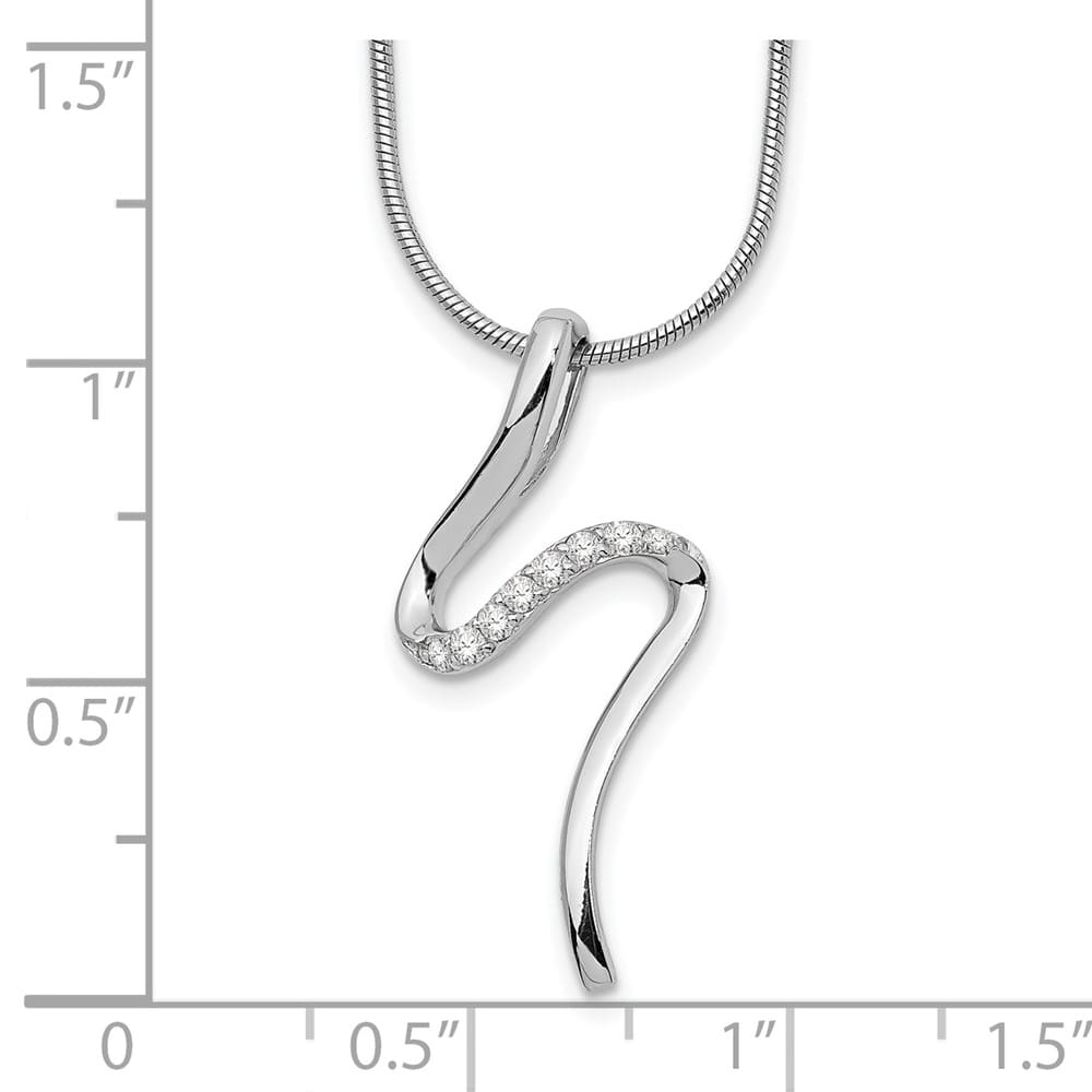 Sterling Silver White Ice Diamond S Shaped 20 inch Necklace