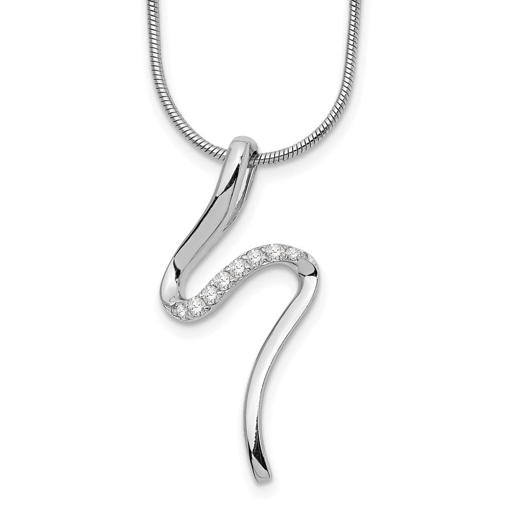 Sterling Silver White Ice Diamond S Shaped 20 inch Necklace
