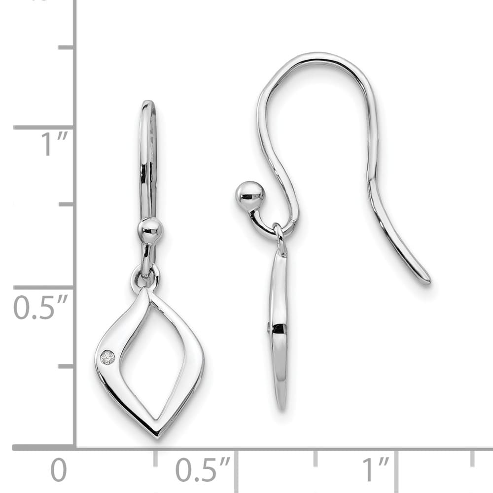 Sterling Silver White Ice Diamond Shepherd Hook Earrings, view 4 of 7