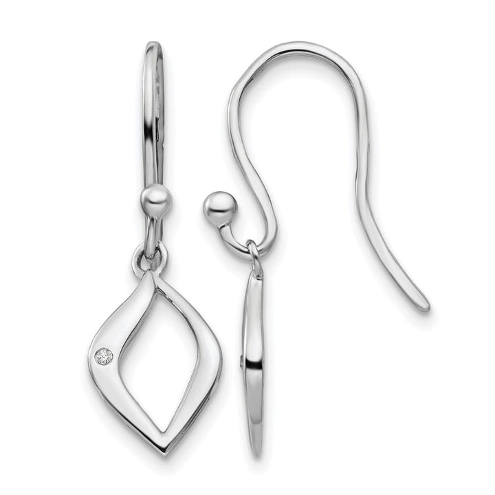 Sterling Silver White Ice Diamond Shepherd Hook Earrings, view 1 of 7