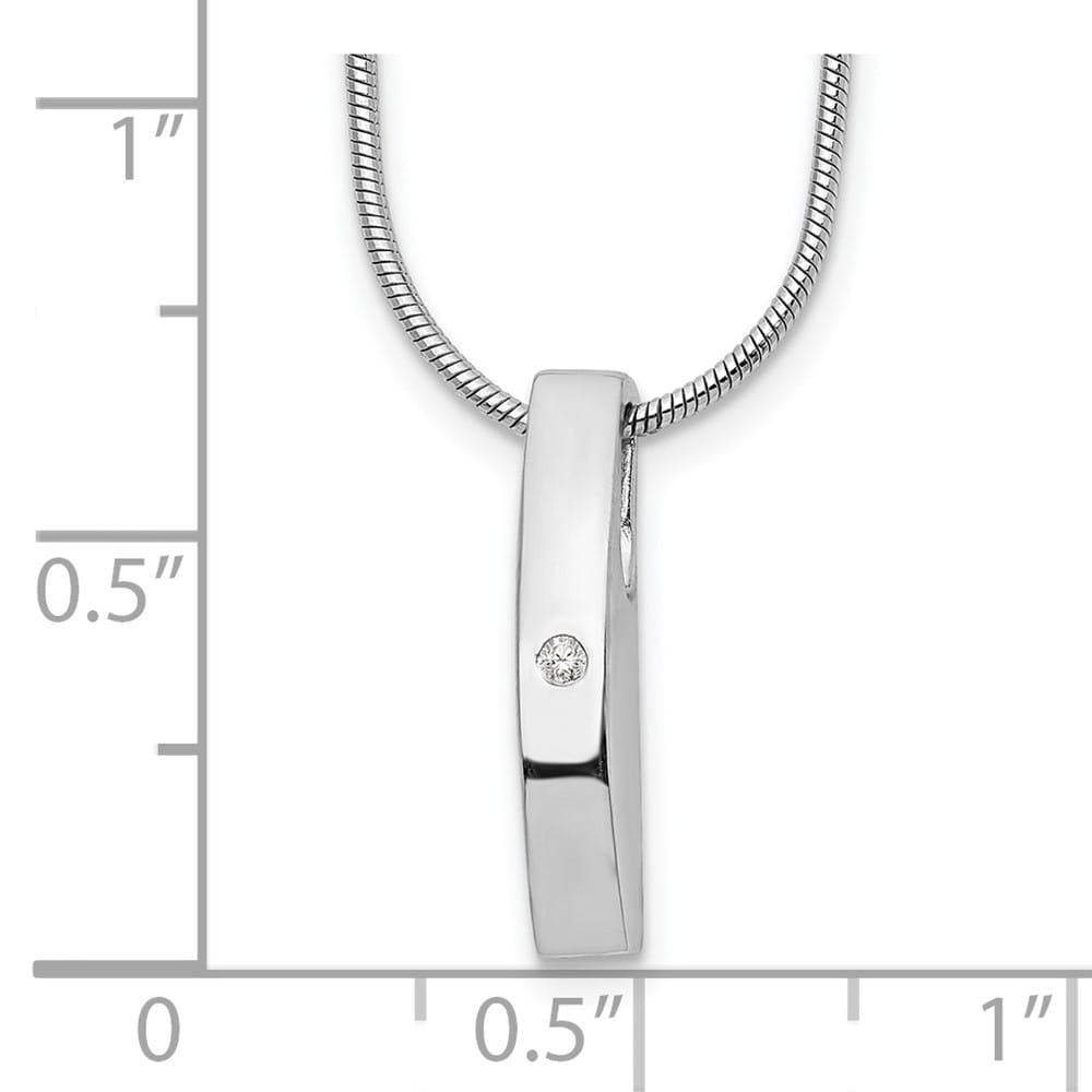 Sterling Silver White Ice Diamond Snake Chain 20x3 mm 20 inch Necklace