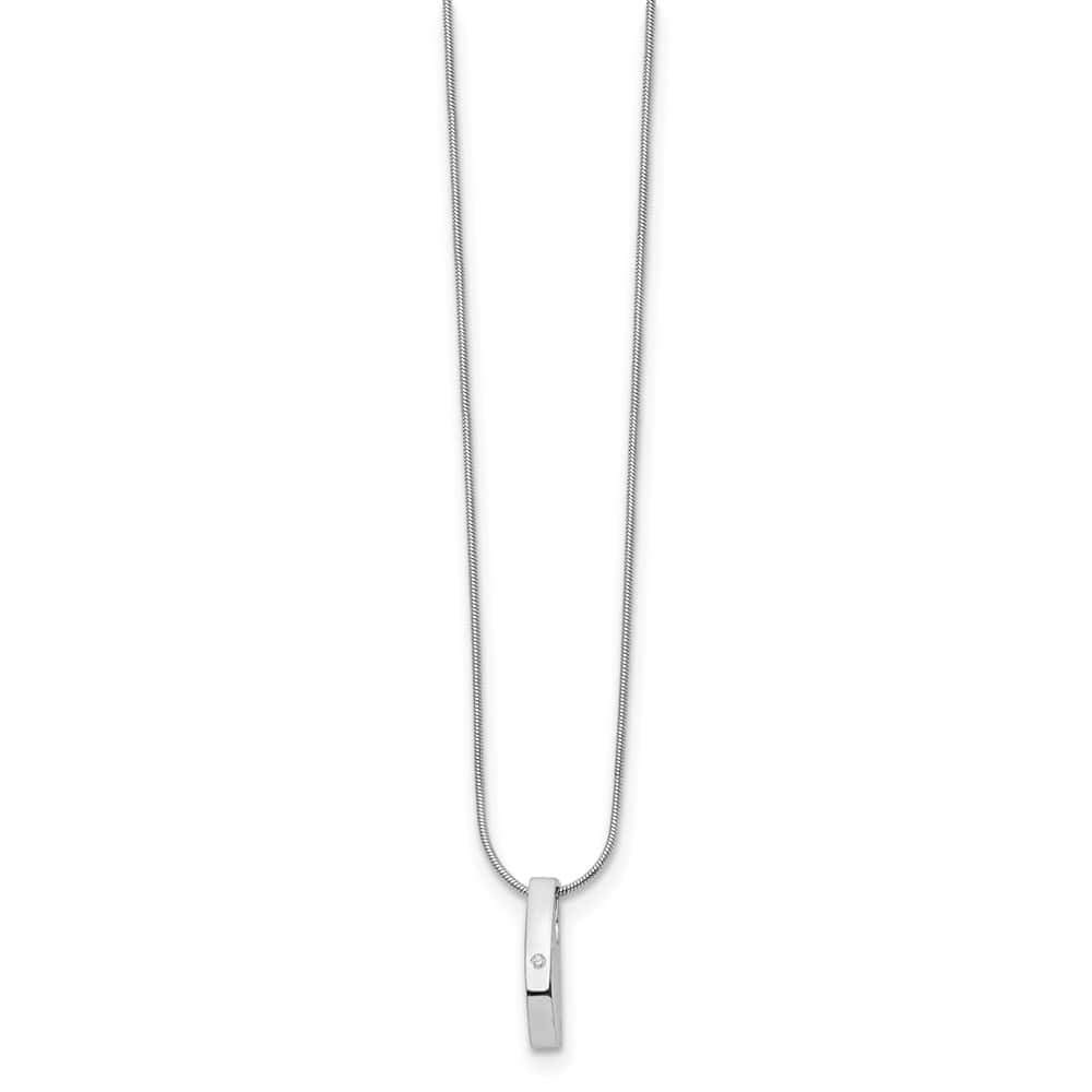 Sterling Silver White Ice Diamond Snake Chain 20x3 mm 20 inch Necklace