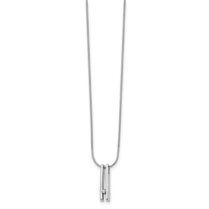 Sterling Silver White Ice Diamond Snake Chain 23x5 mm 20 inch Necklace