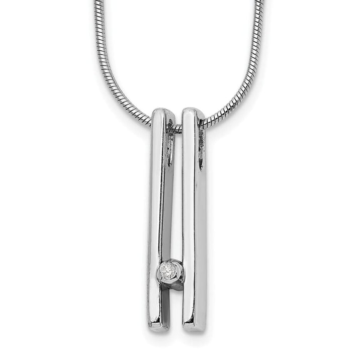 Sterling Silver White Ice Diamond Snake Chain 23x5 mm 20 inch Necklace